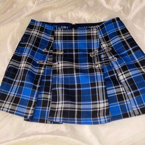 Vintage 90's Blue Plaid Mini Skirt